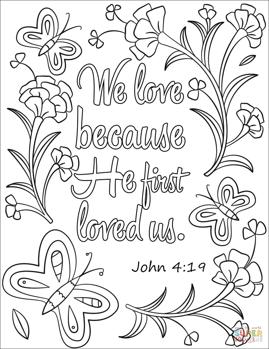 We love because he first loved us coloring page free printable coloring pages