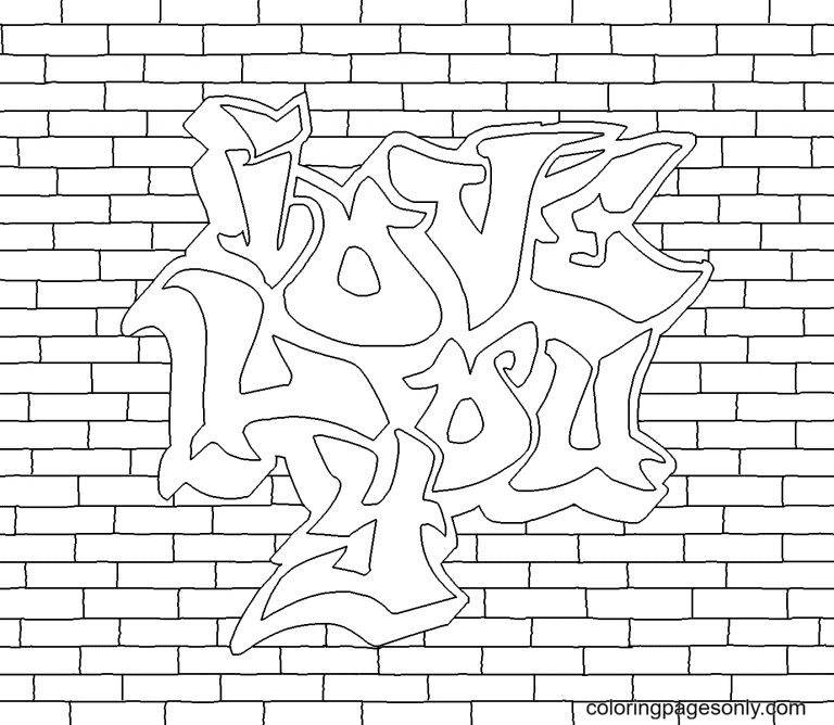 Graffiti coloring pages printable for free download