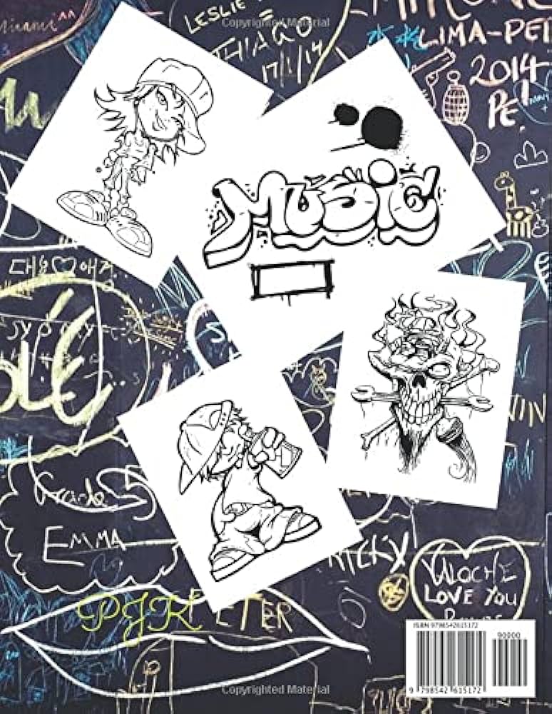 Graffiti coloring book street art graffiti coloring pages for graffiti lovers adults and teens art pjk books