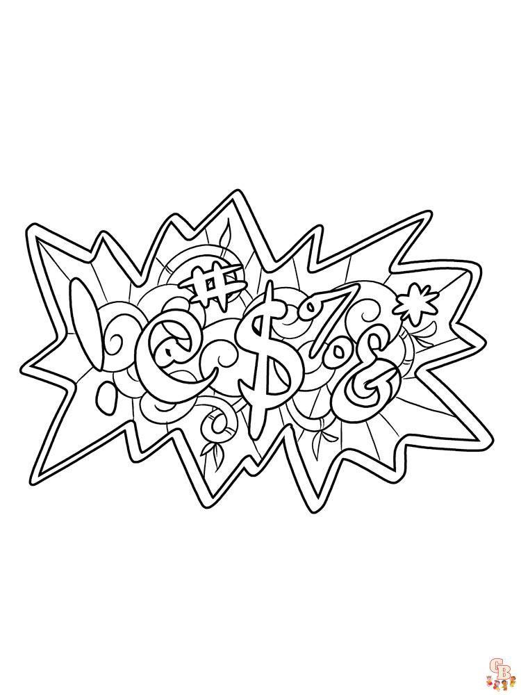 Free printable graffiti coloring pages