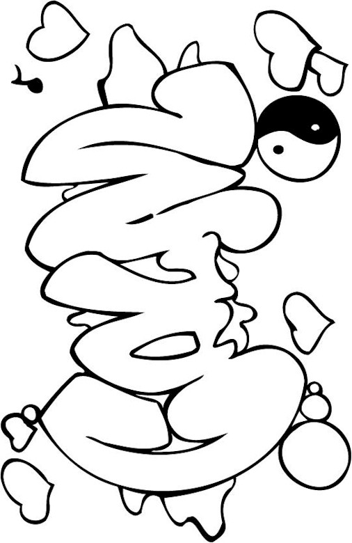 Graffiti coloring page