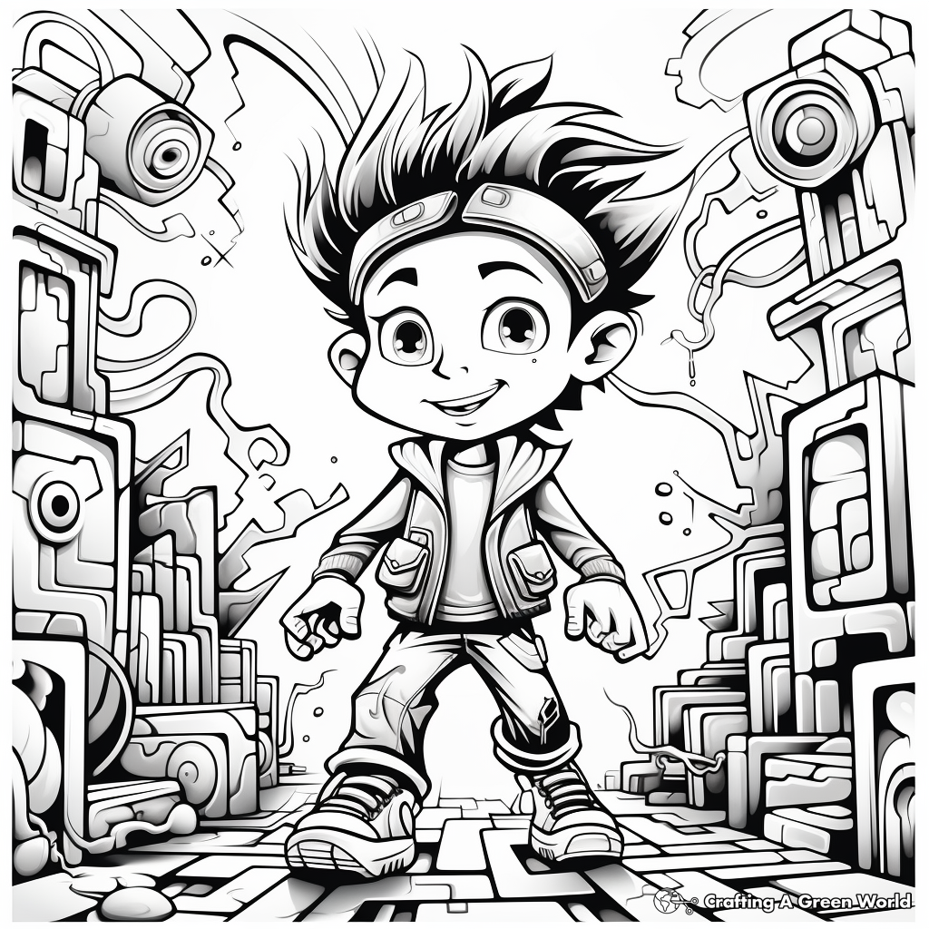 Graffiti coloring pages