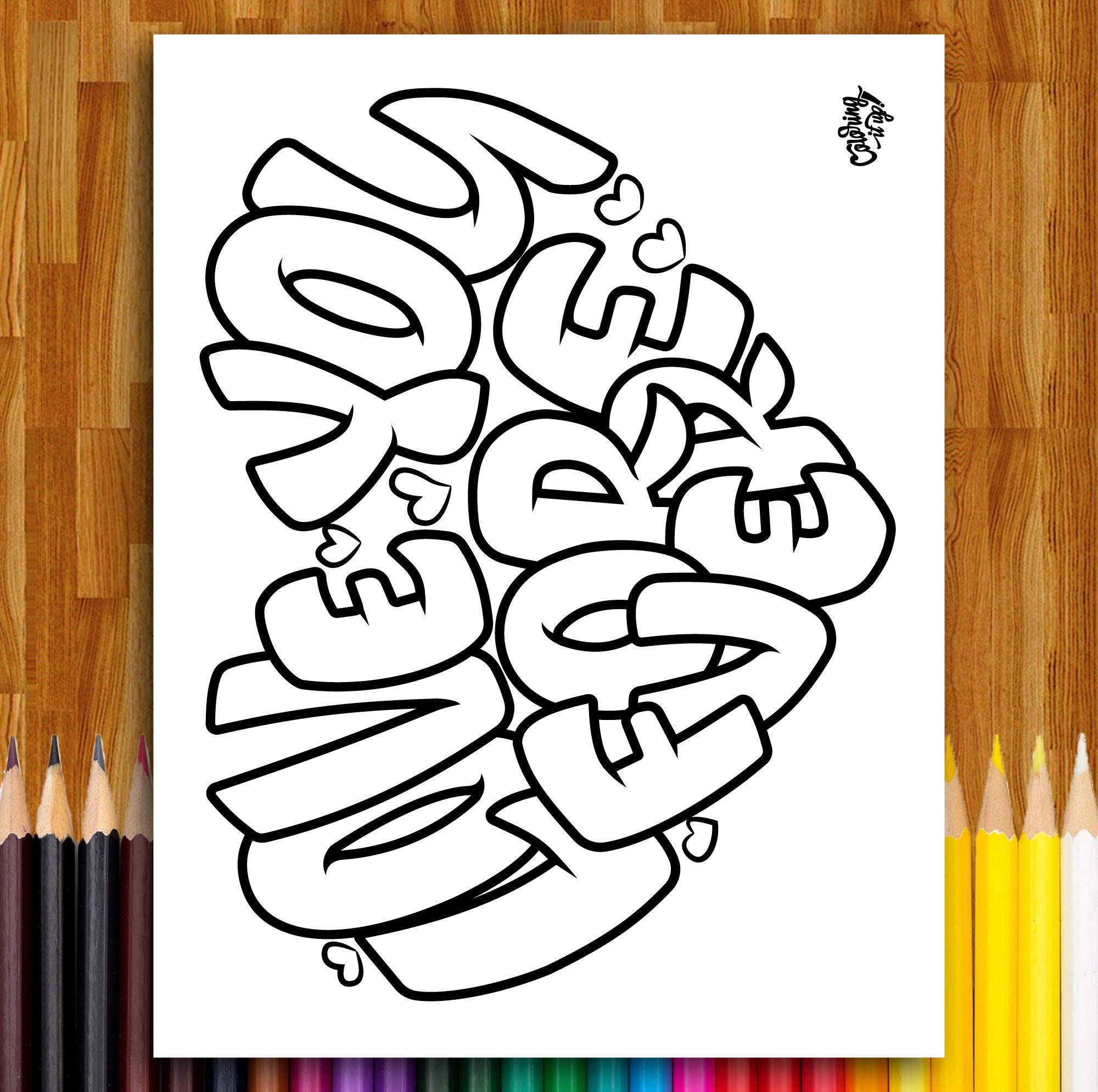 Graffiti love pages to color and say i love you printable coloring pages adult coloring pages instant download pdf instant download