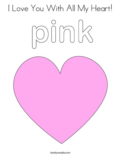 I love you with all my heart coloring page