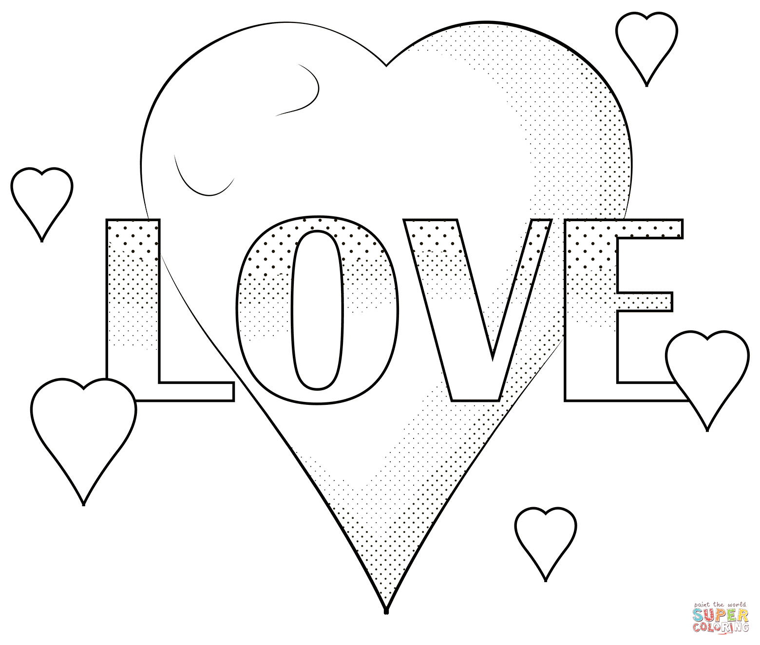 Love heart coloring page free printable coloring pages