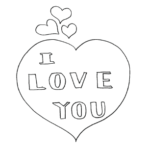 Love hearts coloring page