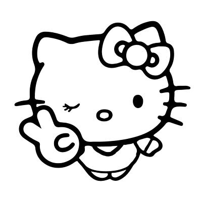 Hello kitty peace vinyl decal sticker car window laptop hippie love