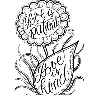 Love is patient love is kind poster for sale by kate holloman