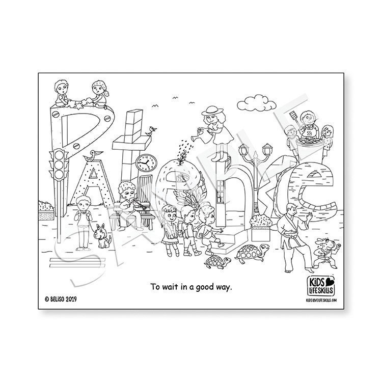 Patience life skills coloring sheet â kids love life skills