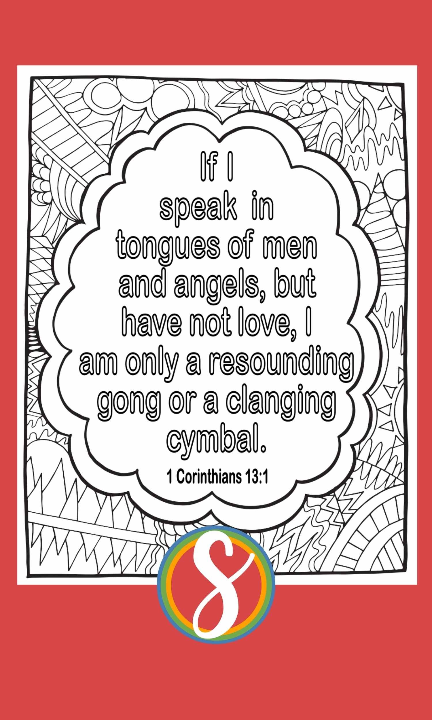 Love bible verse coloring pages â stevie doodles