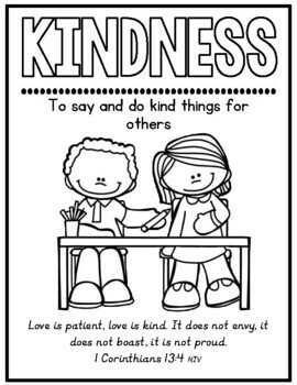Character education with scripture coloring pages by little readers