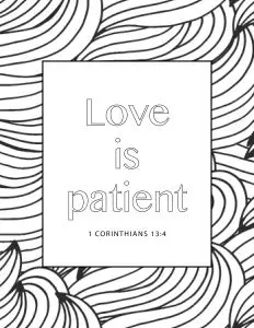 Printable bible verse coloring pages on love