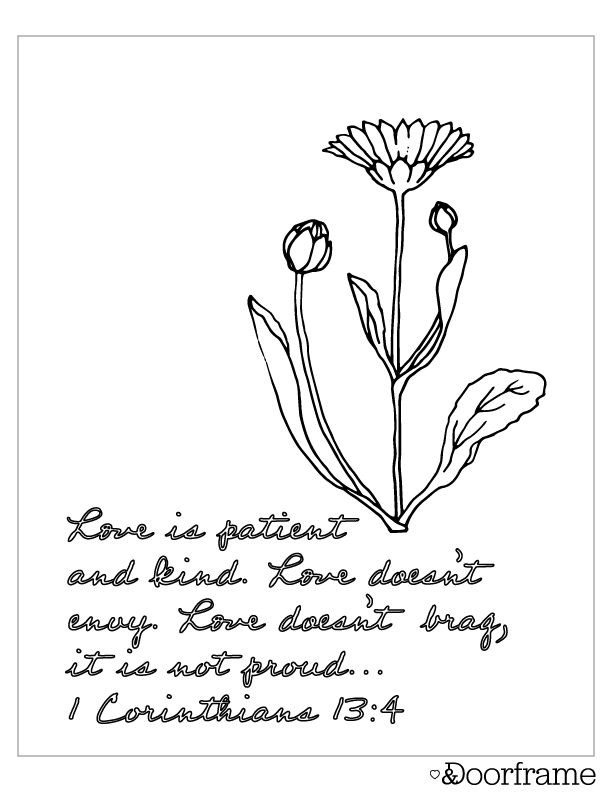 Corinthians free coloring page field daisy kindness bible verse coloring bible verse coloring page coloring pages