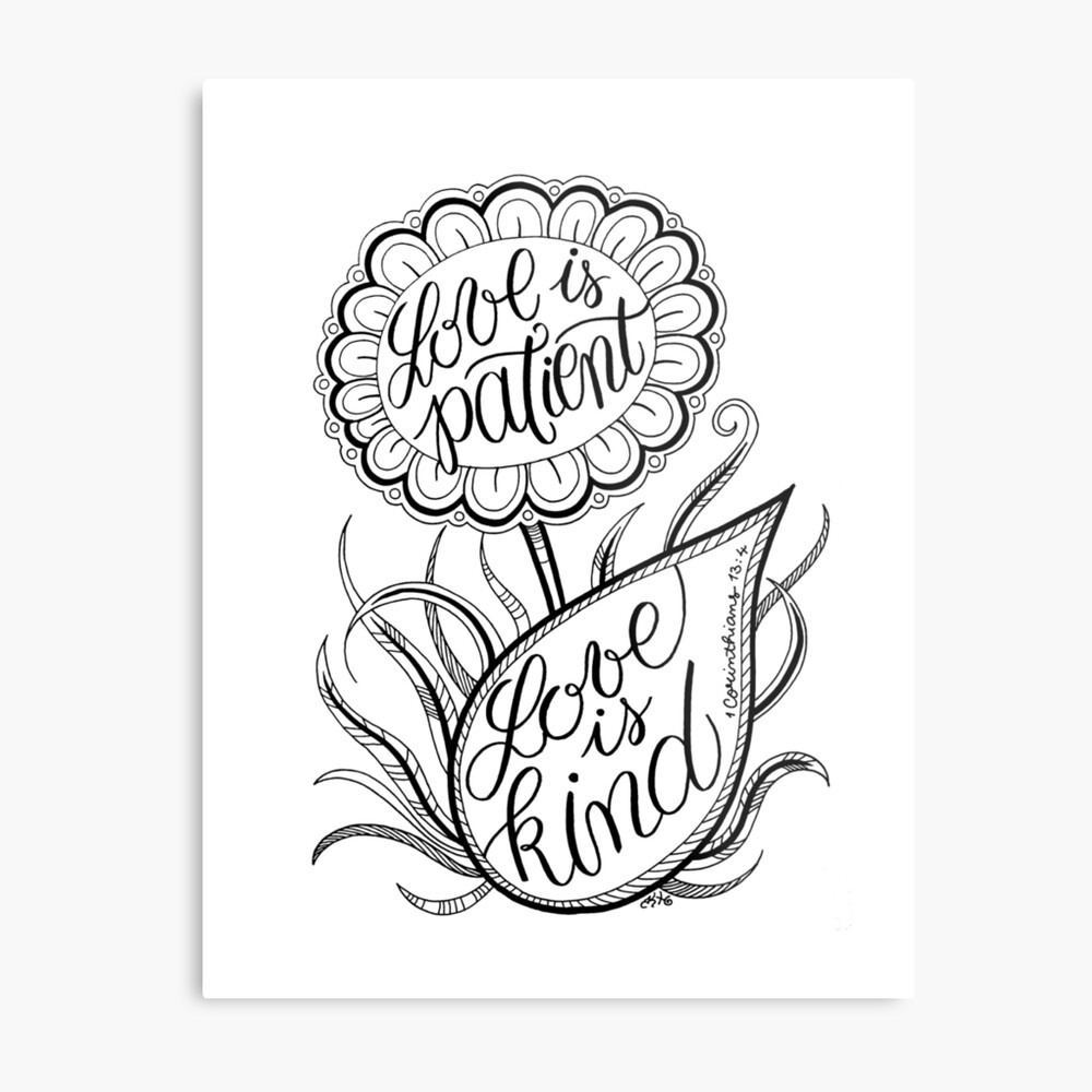Love is patient love is kind poster for sale by kate holloman