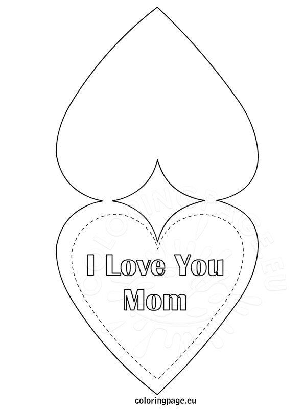 I love you mom greeting card coloring page coloring page