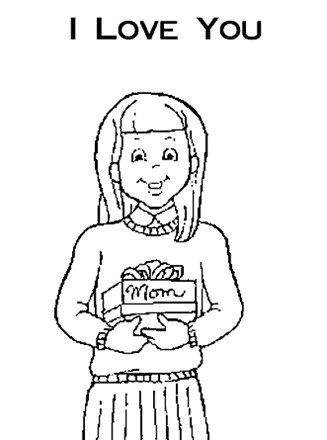 Mothers day coloring page