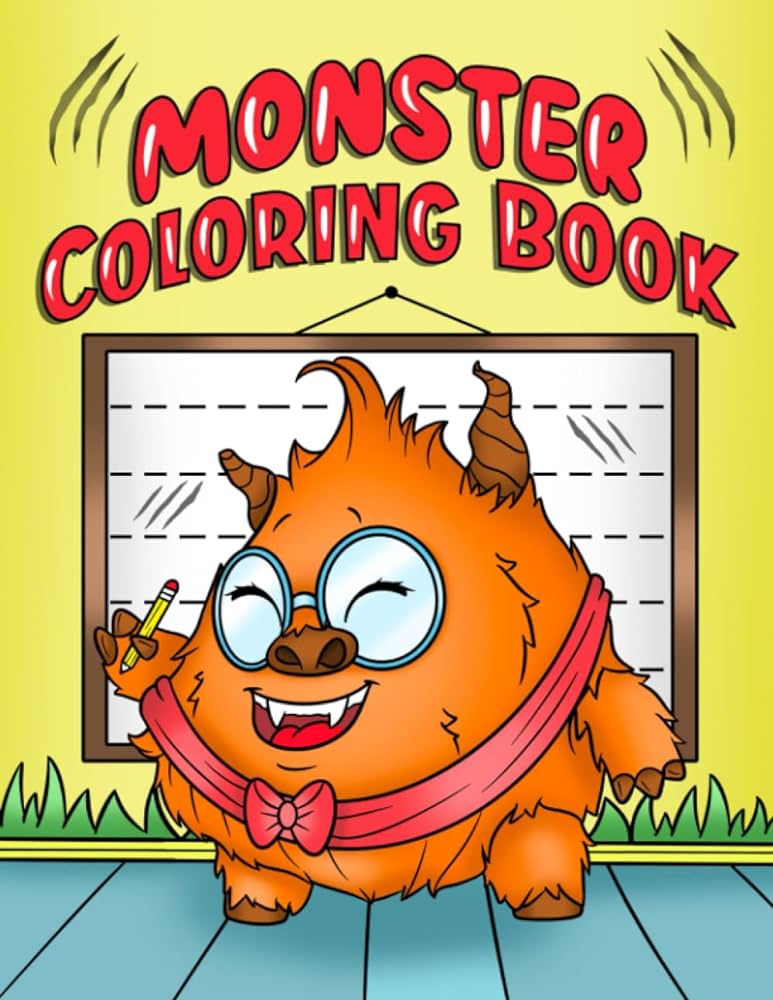 Monster coloring book cute and fun coloring book for kids who love monsters unique illustrations perfect gift for your little monsters that pencil sharpen books