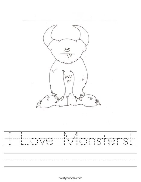 I love monsters worksheet