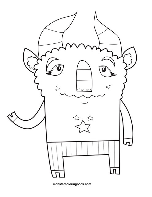 Hi monster coloring book page if you color this monsterâ