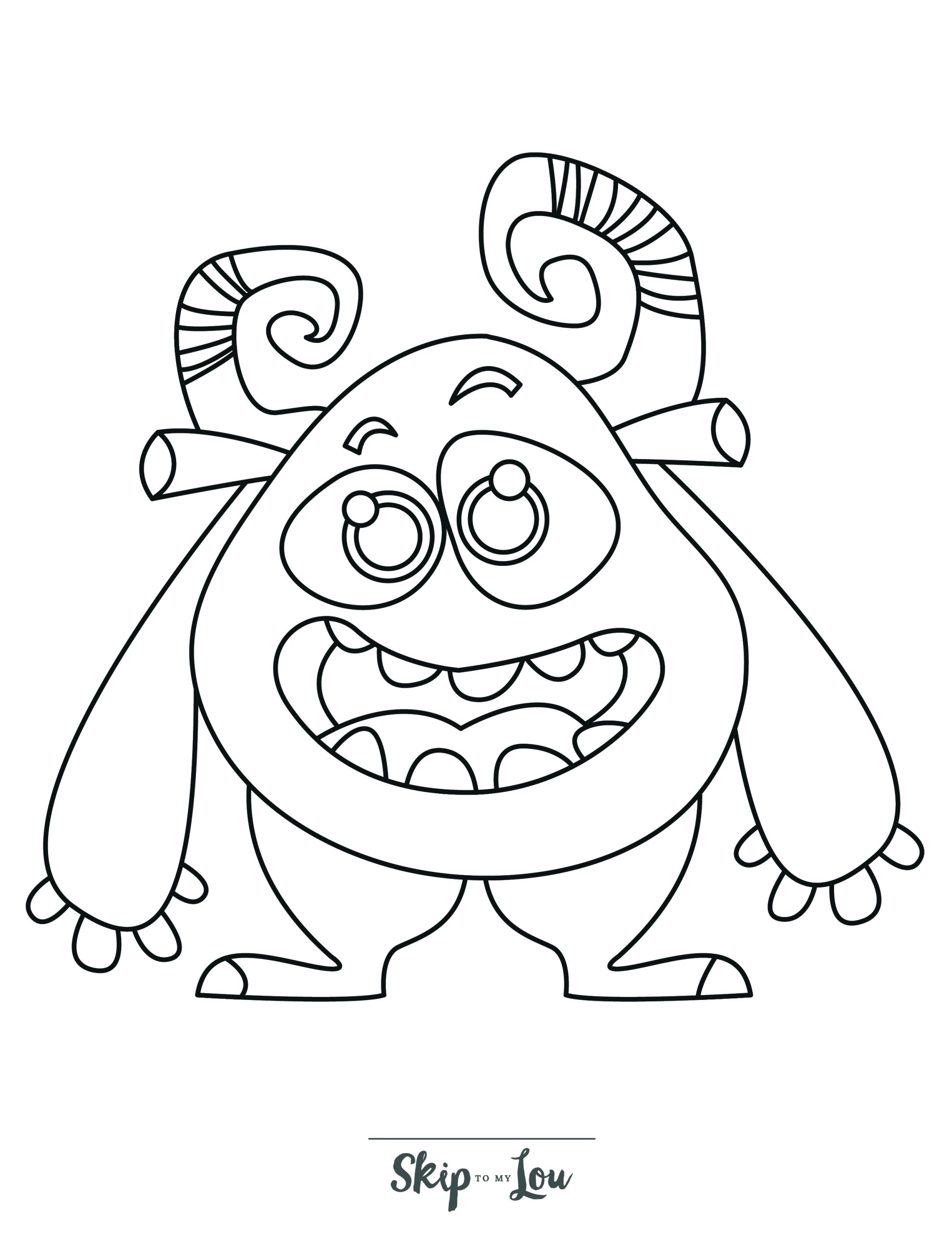 Monster coloring pages free printable monsters for kids skip to my lou