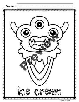 Love monster kindness monster the color monster tracing line dessert monsters