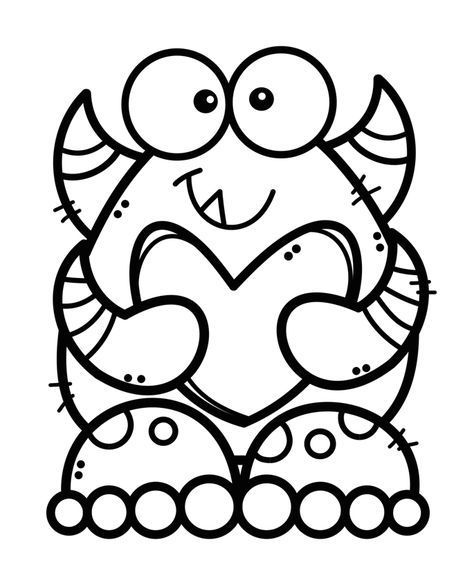 Valentine coloring page monster coloring pages valentine coloring pages coloring pages