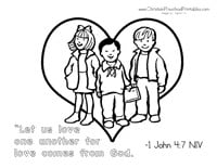 Valentines day bible coloring pages
