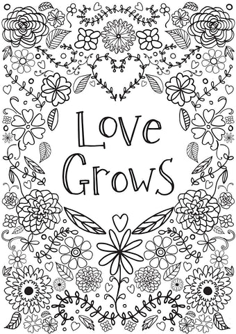 Free printable love grows coloring sheet â gunner and lux
