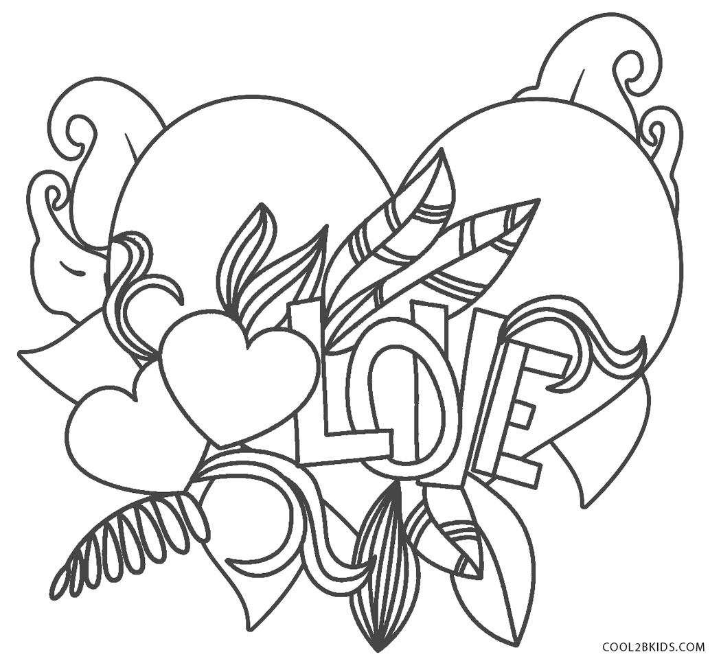 Free printable love coloring pages for kids