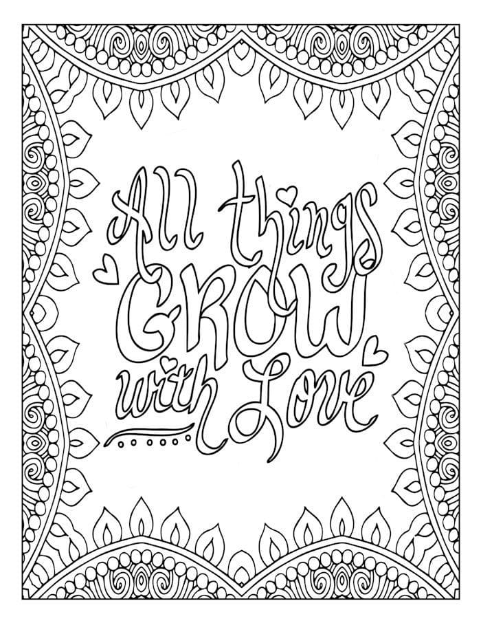 Love quote coloring page