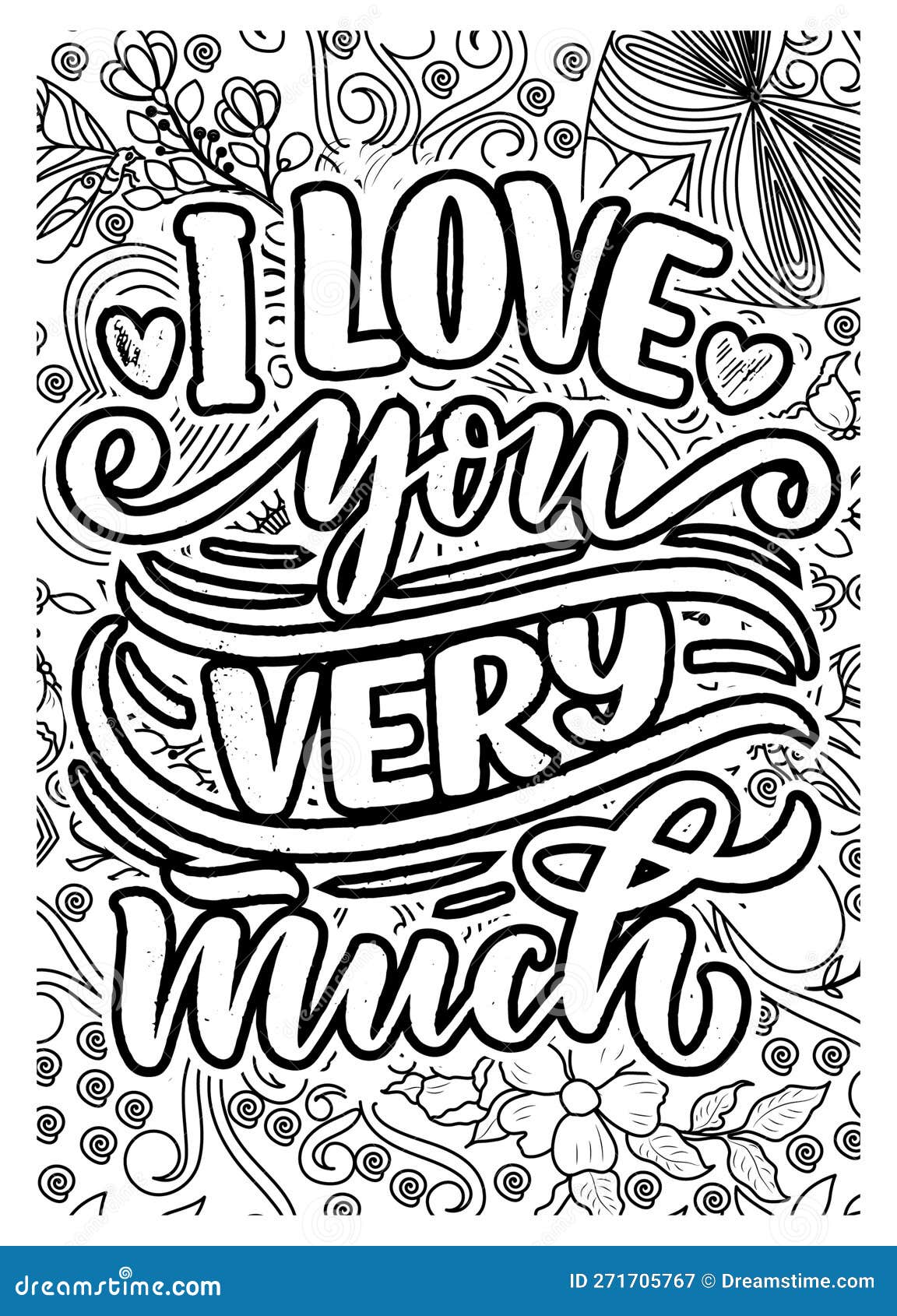 Love motivational quote coloring pages for adults love coloring page design stock illustration