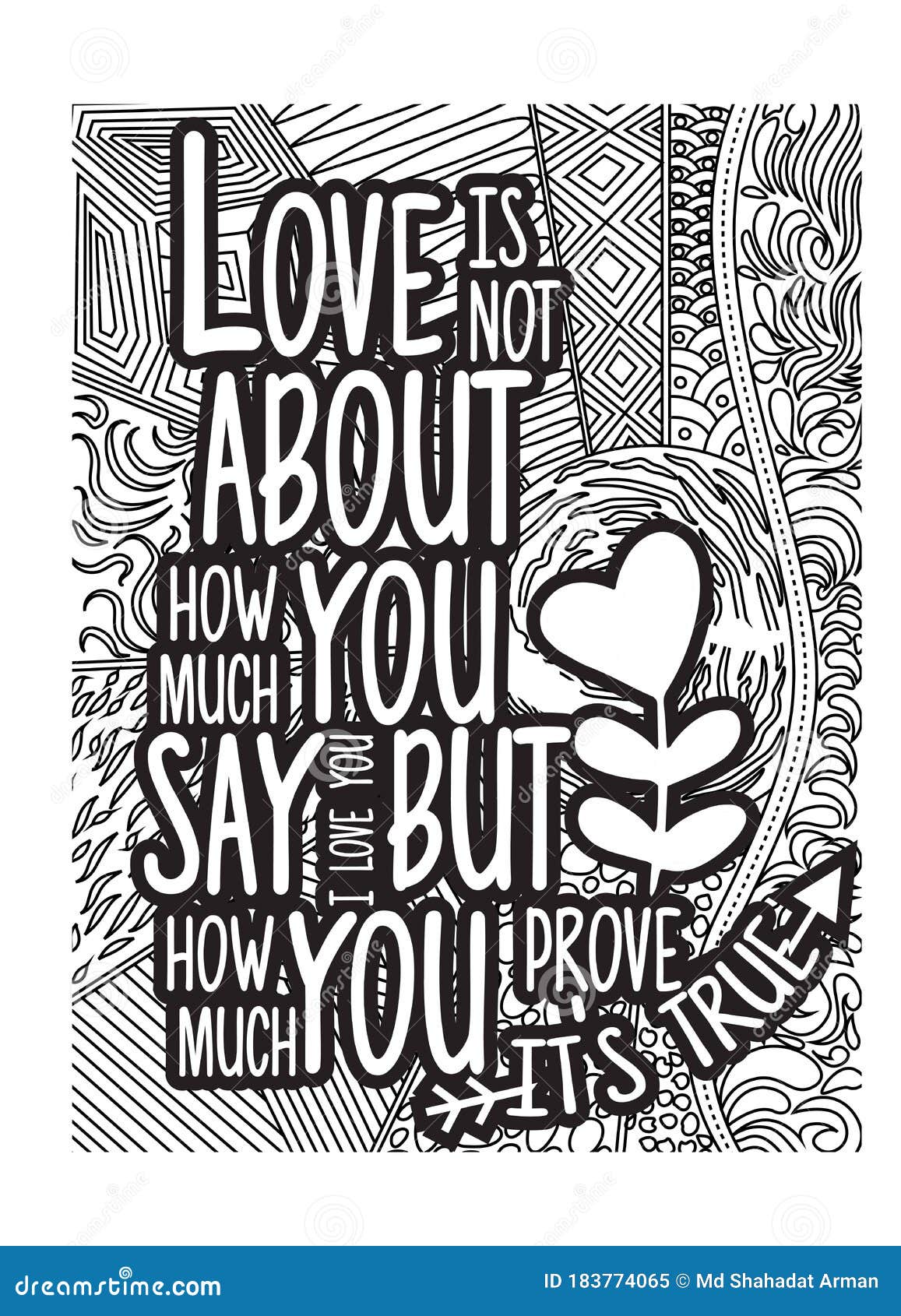 Inspirational words coloring book pagesmotivational quotes coloring pages design stock vector