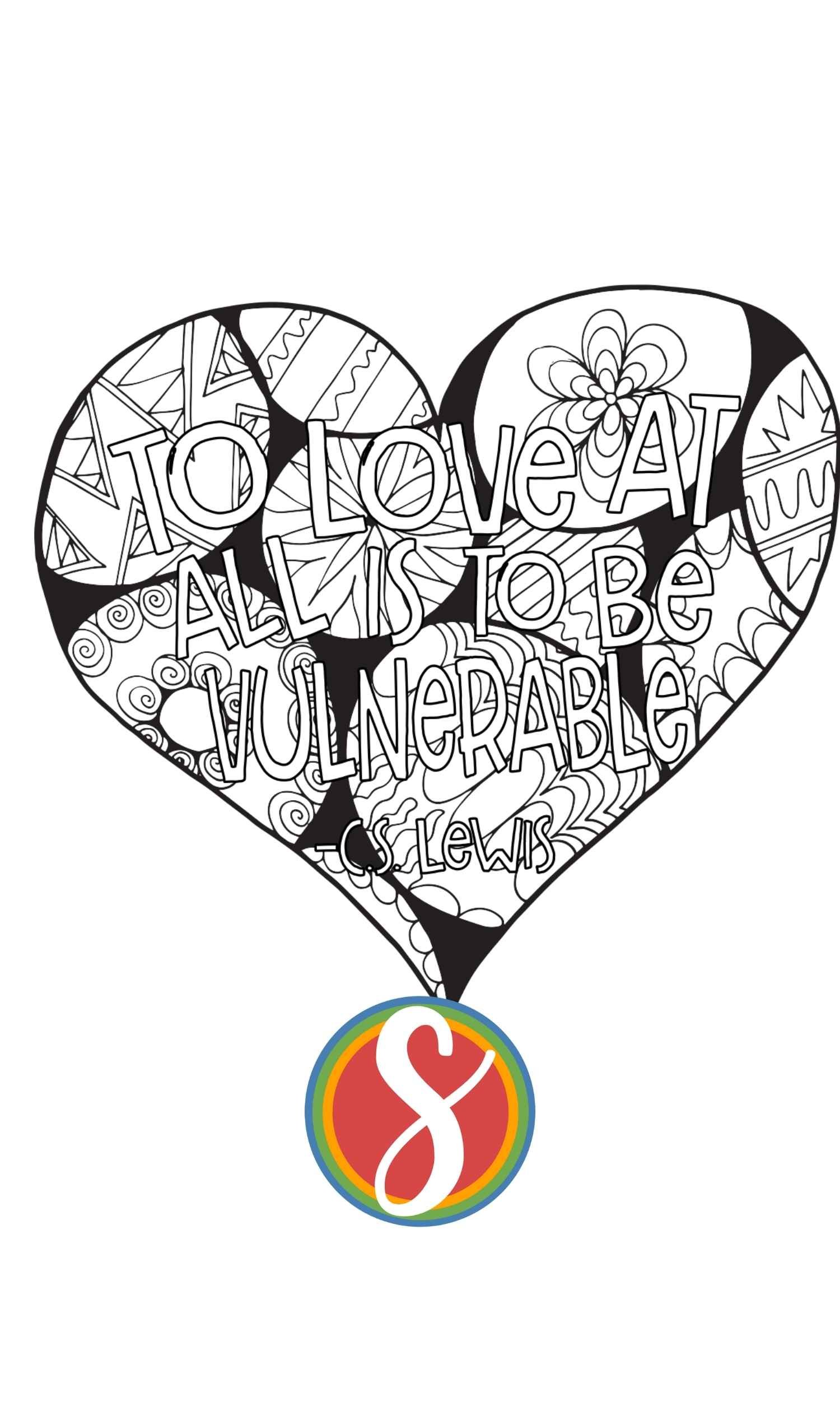 Free love coloring pages â stevie doodles