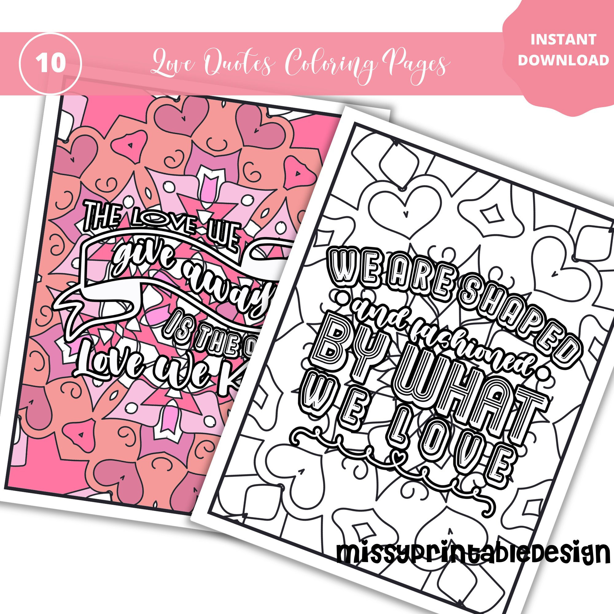 Love quotes coloring pages printable adult coloring pages inspirational coloring pages love quotes wall art