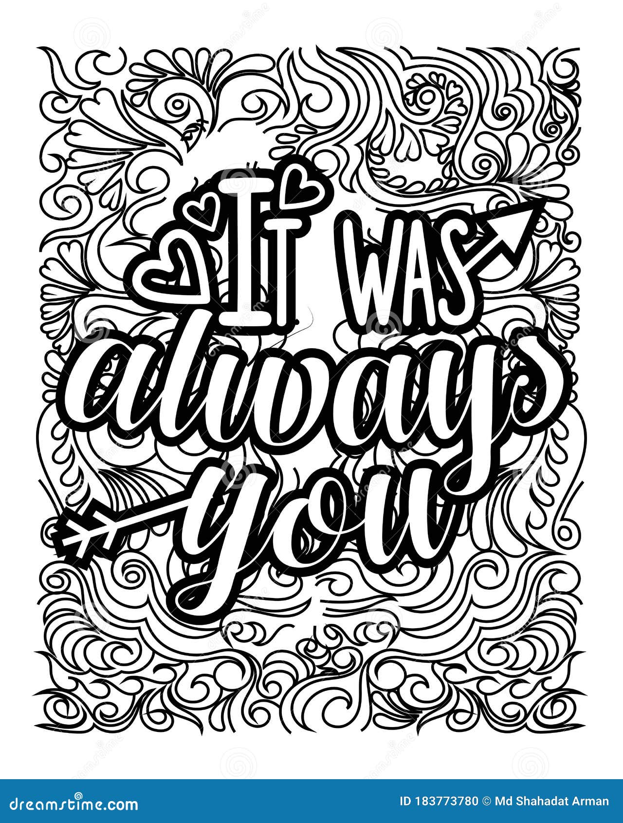 Inspirational words coloring book pagesmotivational quotes coloring pages design stock vector