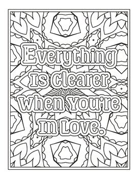 Love in color valentines day quote coloring pages tpt