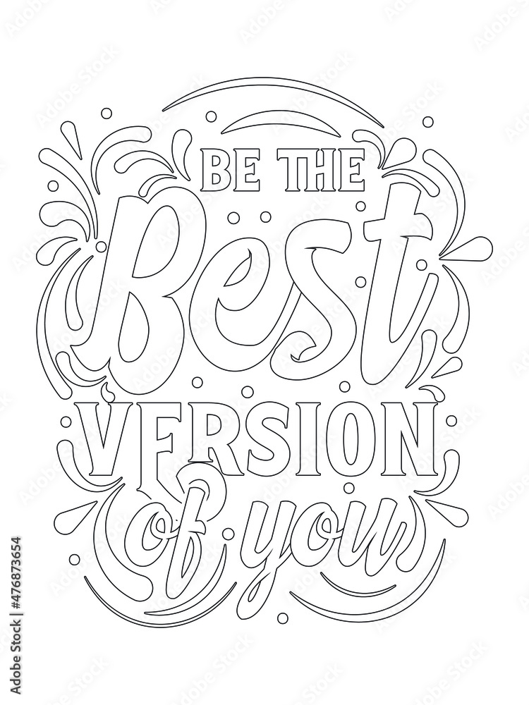 Motivational quotes coloring page love quotes coloring page vector