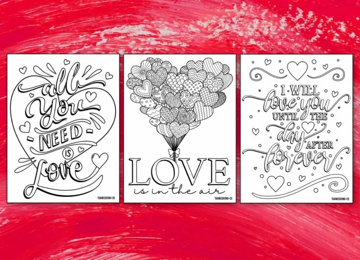 Love coloring pages for adults