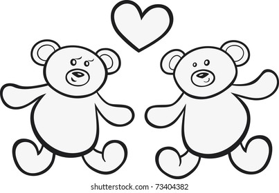 Teddy bears love coloring book stock vector royalty free