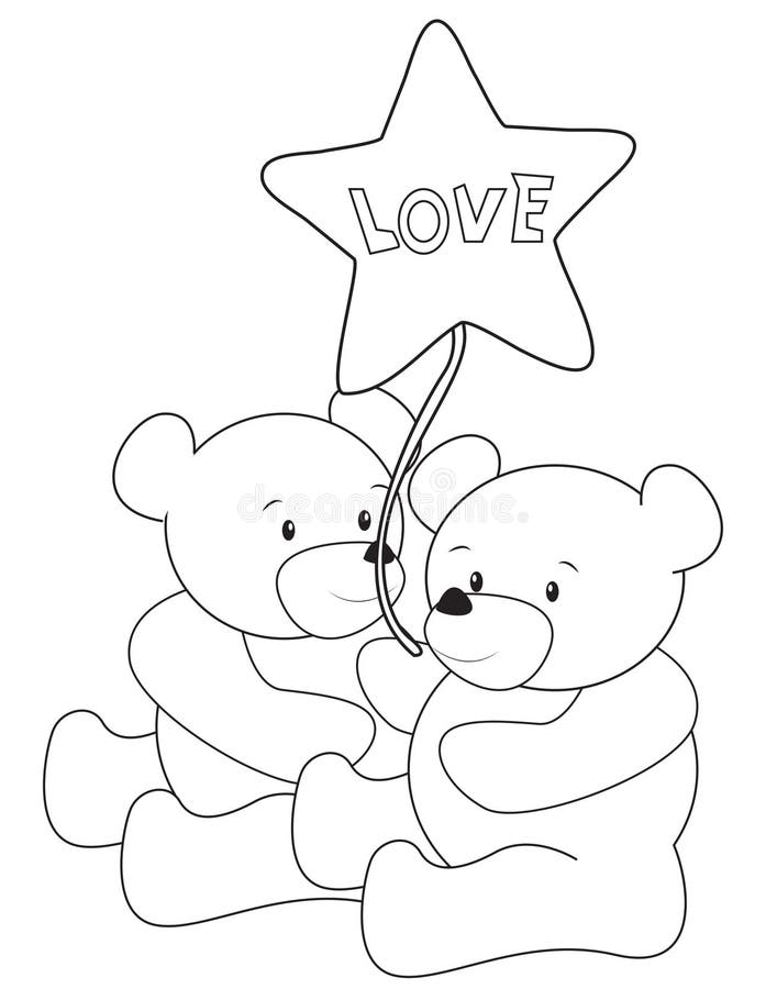 Teddy bears coloring page stock illustration illustration of detail
