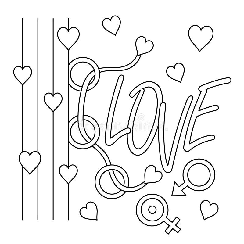 Love word coloring stock illustrations â love word coloring stock illustrations vectors clipart