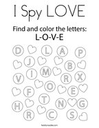 Color the word love coloring page