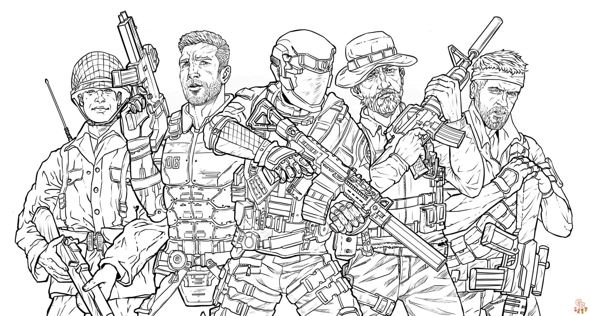 Printable call of duty coloring pages free for kids and adults