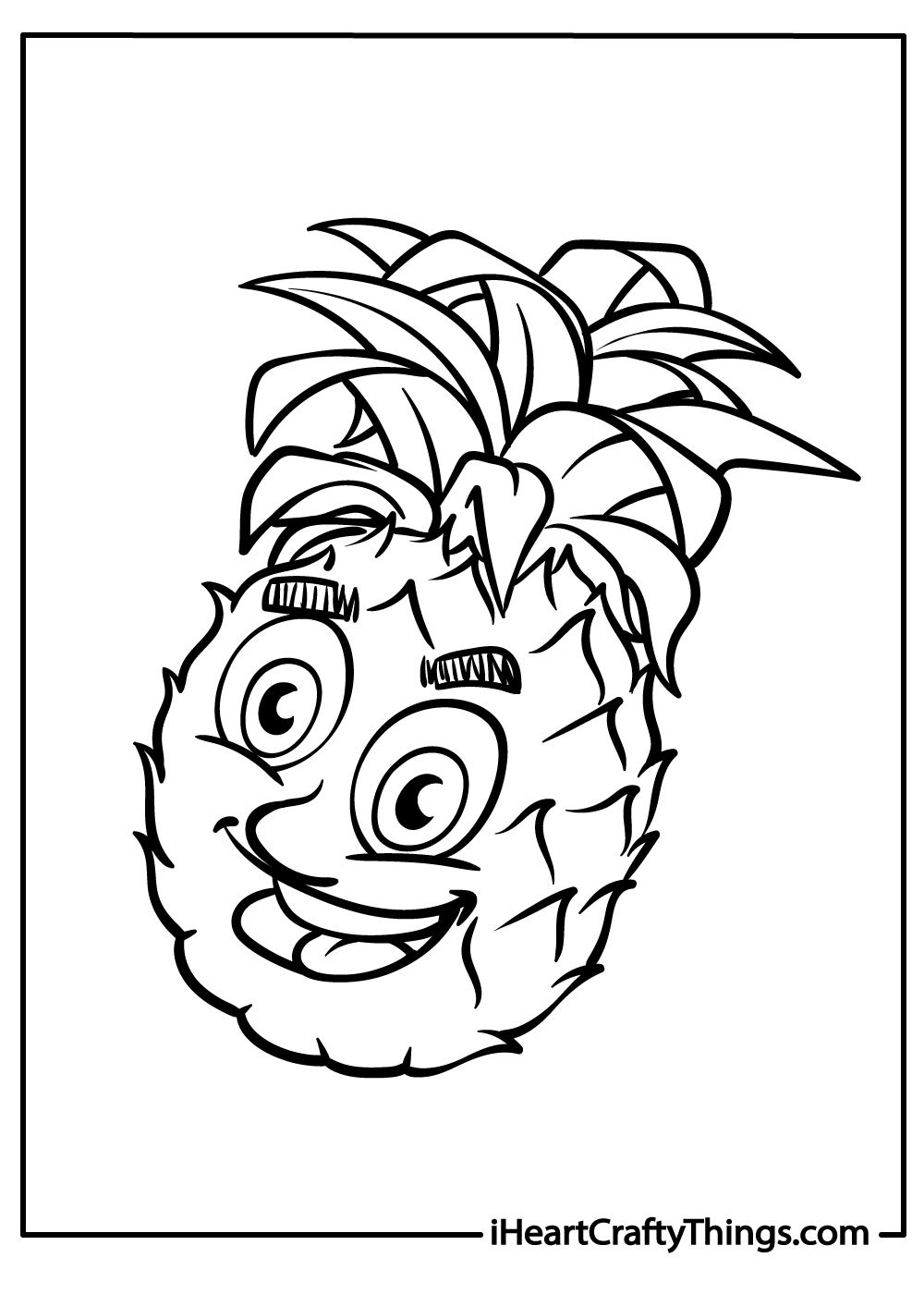 Pineapple coloring pages free printables
