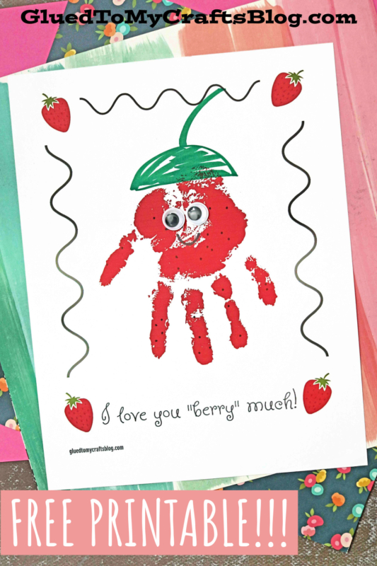 Handprint love you berry much keepsake