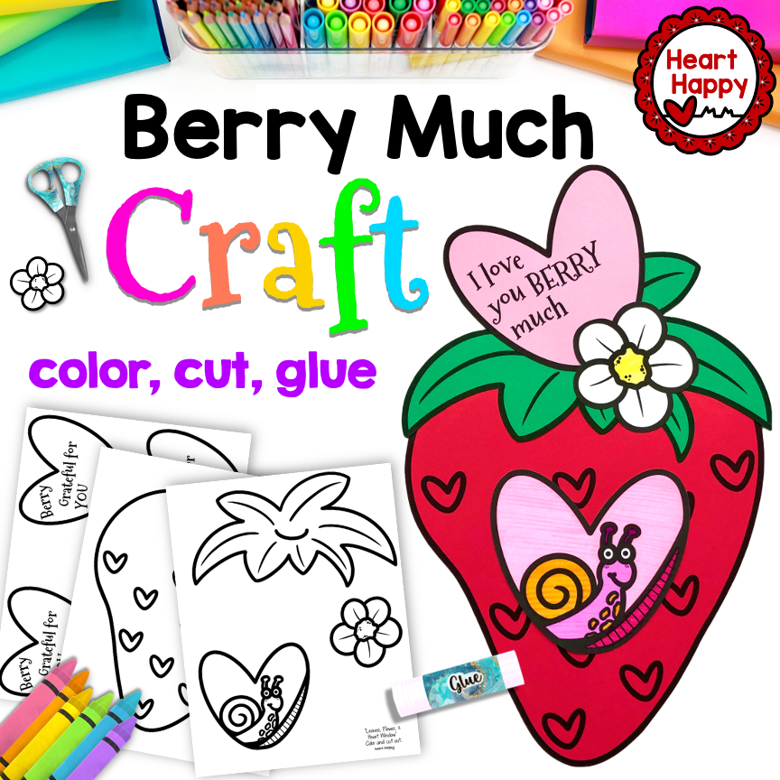Multi occasion strawberry craft valentines craft mothers day craft made by teachers