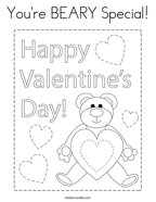 I love you beary much coloring page