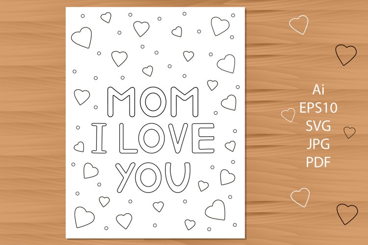 Mom i love you coloring page