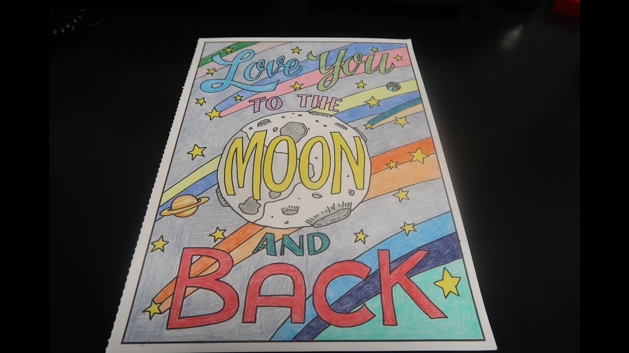 Coloring love you to the moon and back