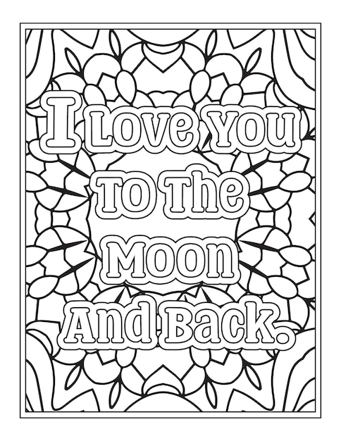 Premium vector valentine quotes coloring pages for kdp coloring pages